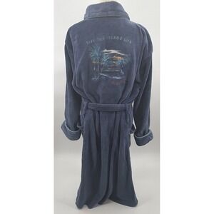 Tommy Bahama Robe "Live The Island Life- Plush‎ Unisex-S/M Navy Turquoise Island